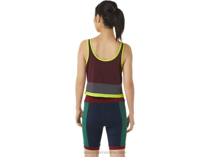 el nuevo tanque fuerte reutilizado para mujer Asics 4L683367 granate/gris acero