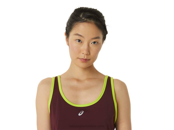 el nuevo tanque fuerte reutilizado para mujer Asics 4L683367 granate/gris acero