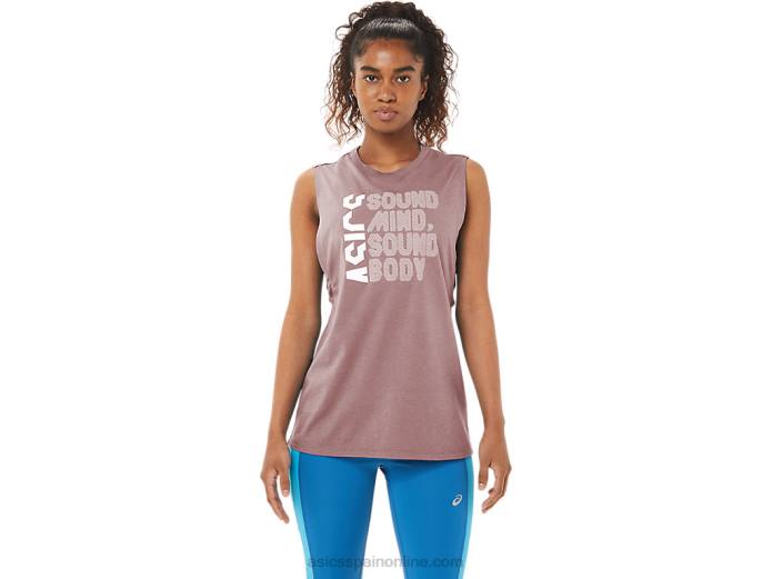 mente sana de las mujeres, tanque de cuerpo sano Asics 4L684109 jengibre durazno brezo