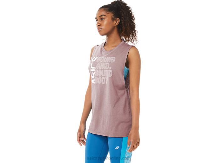 mente sana de las mujeres, tanque de cuerpo sano Asics 4L684109 jengibre durazno brezo