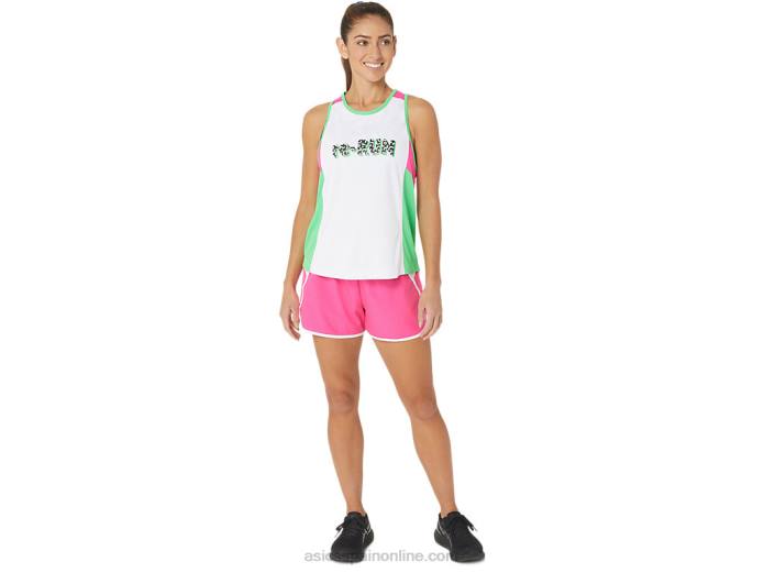 nueva camiseta de tirantes reutilizada fuerte para mujer Asics 4L682353 blanco/pista/rosa glo