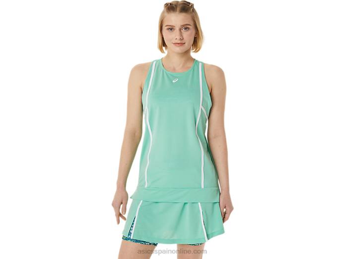 nueva camiseta sin mangas strong 92 para mujer Asics 4L683058 espuma de mar/blanco brillante