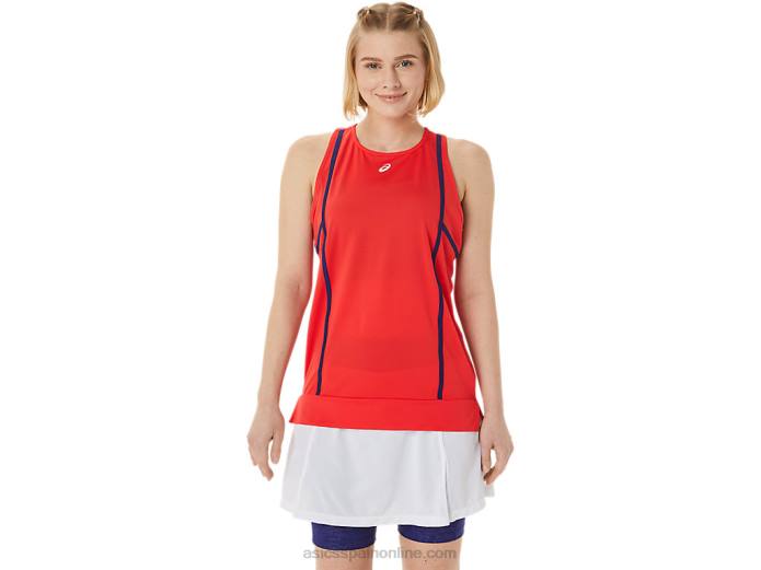 nueva camiseta sin mangas strong 92 para mujer Asics 4L683060 alerta roja/buceo azul