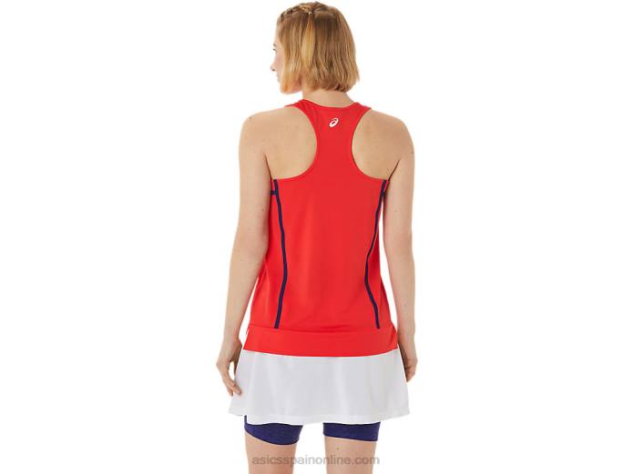nueva camiseta sin mangas strong 92 para mujer Asics 4L683060 alerta roja/buceo azul