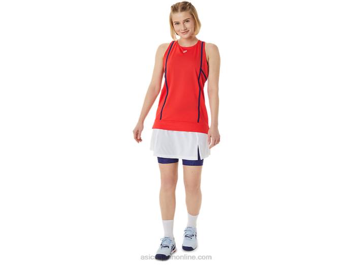 nueva camiseta sin mangas strong 92 para mujer Asics 4L683060 alerta roja/buceo azul