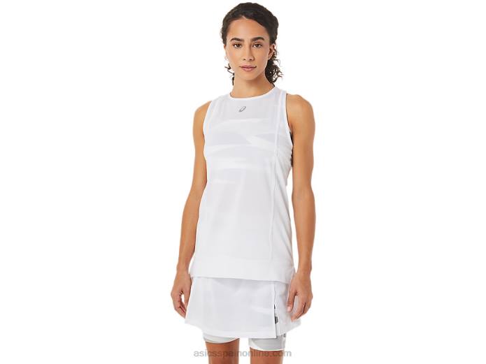 nueva camiseta sin mangas strong 92 para mujer Asics 4L683279 blanco brillante