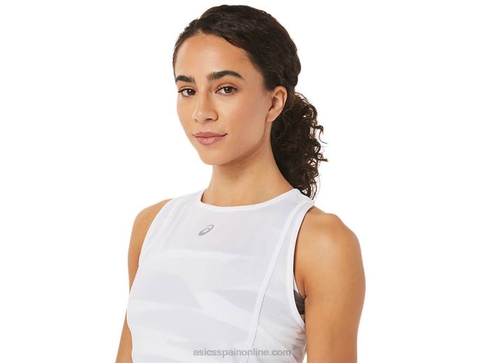 nueva camiseta sin mangas strong 92 para mujer Asics 4L683279 blanco brillante