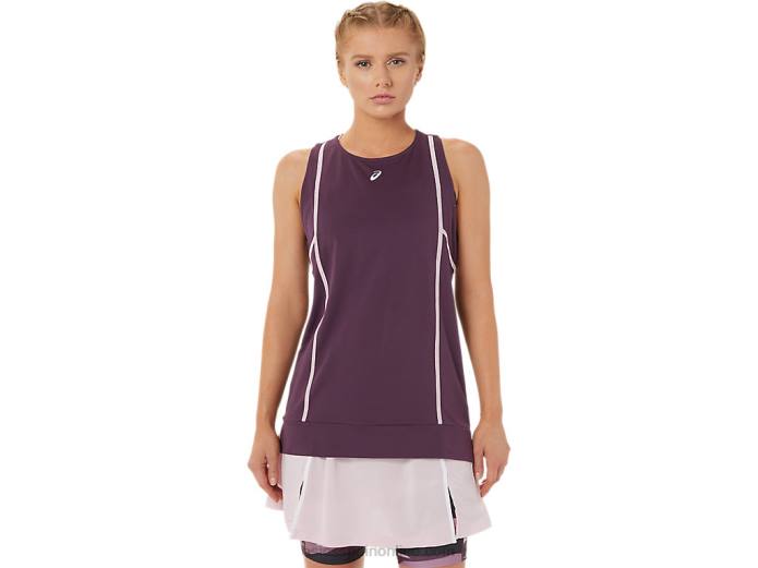 nueva camiseta sin mangas strong 92 para mujer Asics 4L683284 ciruela profunda/rosa apenas