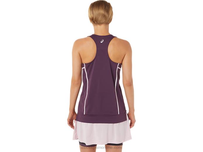 nueva camiseta sin mangas strong 92 para mujer Asics 4L683284 ciruela profunda/rosa apenas