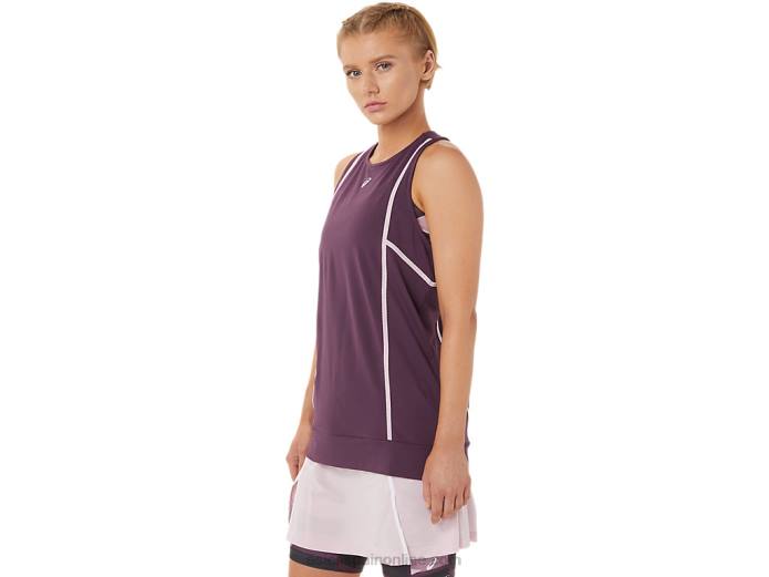 nueva camiseta sin mangas strong 92 para mujer Asics 4L683284 ciruela profunda/rosa apenas