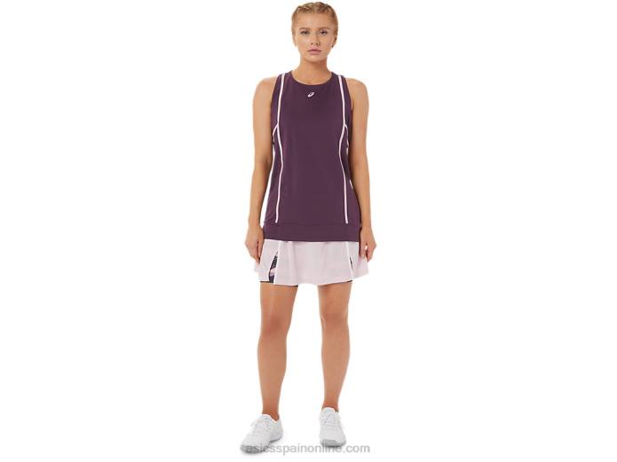 nueva camiseta sin mangas strong 92 para mujer Asics 4L683284 ciruela profunda/rosa apenas