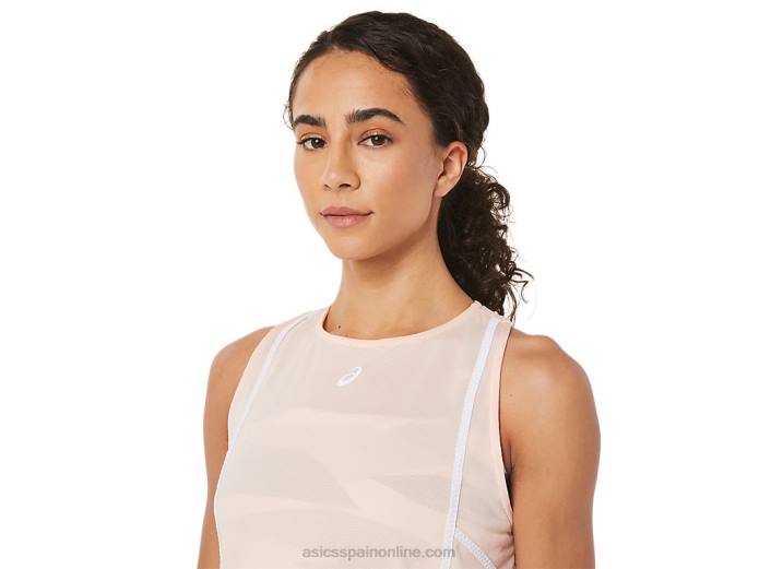 nueva camiseta sin mangas strong 92 para mujer Asics 4L683285 brisa/blanco brillante