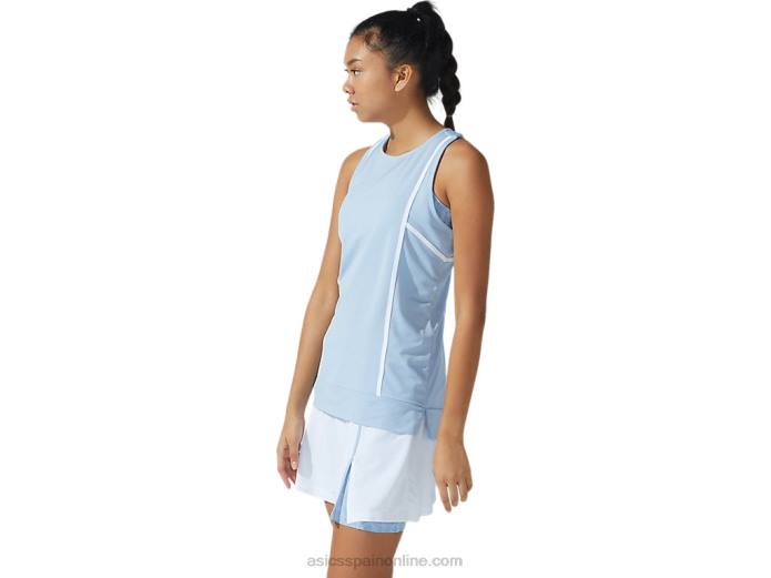 nueva camiseta sin mangas strong 92 para mujer Asics 4L683767 niebla/blanco brillante