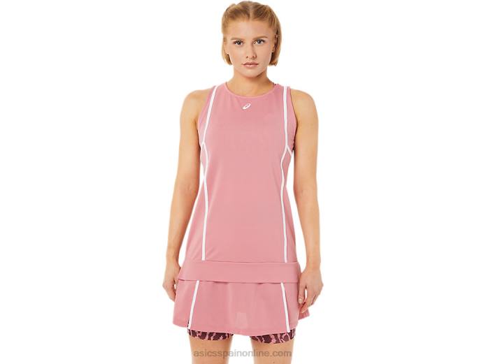 nueva camiseta sin mangas strong 92 para mujer Asics 4L683816 rosa ahumado/blanco brillante