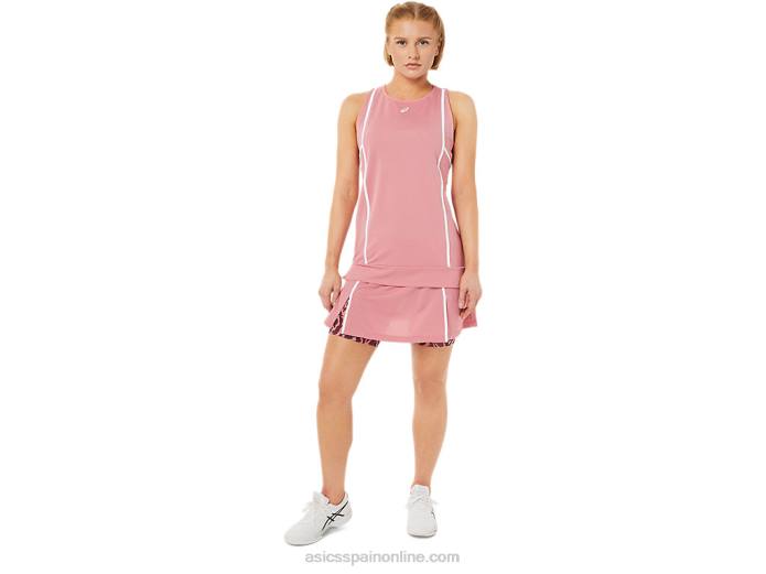 nueva camiseta sin mangas strong 92 para mujer Asics 4L683816 rosa ahumado/blanco brillante