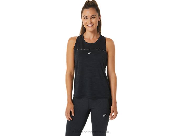 tanque de carrera femenino Asics 4L682492 rendimiento negro/gris carbón