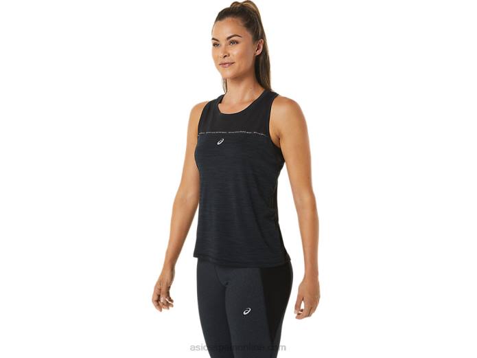 tanque de carrera femenino Asics 4L682492 rendimiento negro/gris carbón