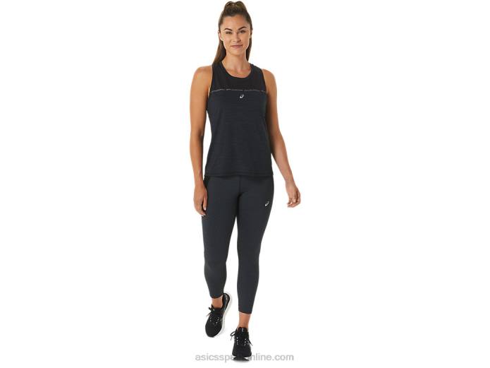 tanque de carrera femenino Asics 4L682492 rendimiento negro/gris carbón
