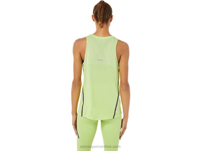 tanque de carrera femenino Asics 4L683343 verde lima