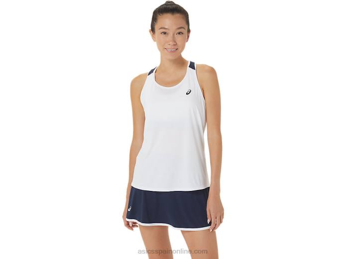 tanque de la corte de mujeres Asics 4L682566 blanco brillante/medianoche
