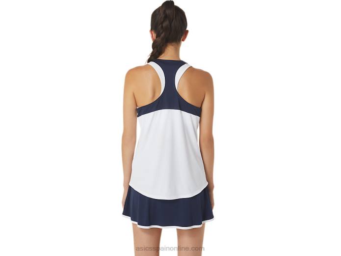tanque de la corte de mujeres Asics 4L682566 blanco brillante/medianoche