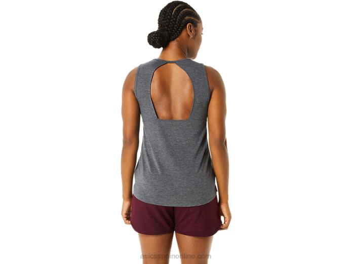 tanque de músculo de las mujeres Asics 4L683693 gris oscuro brezo/niebla