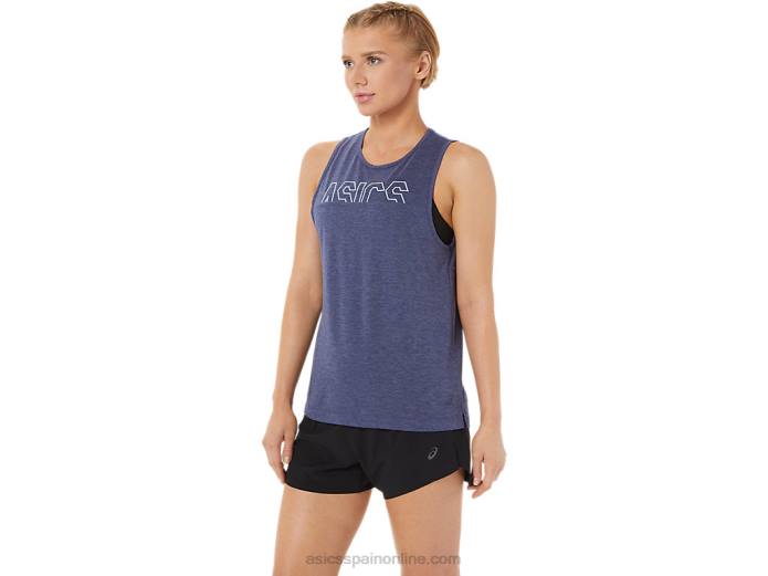 tanque de músculo de las mujeres Asics 4L683786 brezo chaquetón/hielo fresco