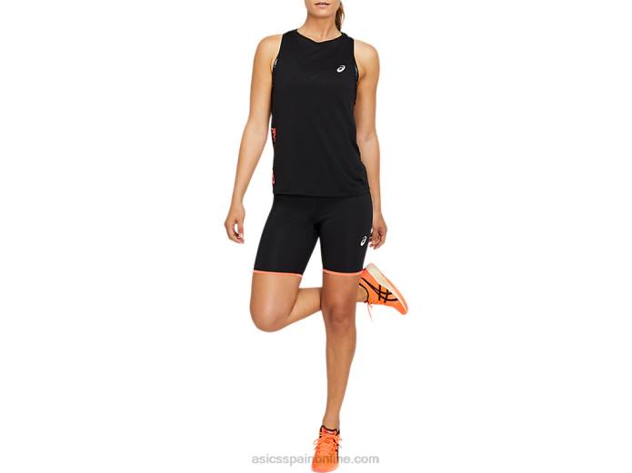 tanque de tokio del futuro de las mujeres Asics 4L684130 rendimiento negro/rojo amanecer