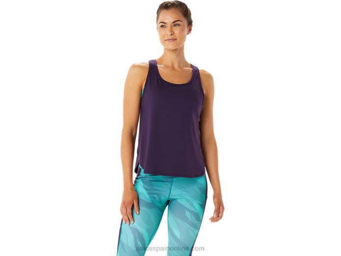 top sin mangas con abertura lateral para mujer Asics 4L682934 sombra de noche