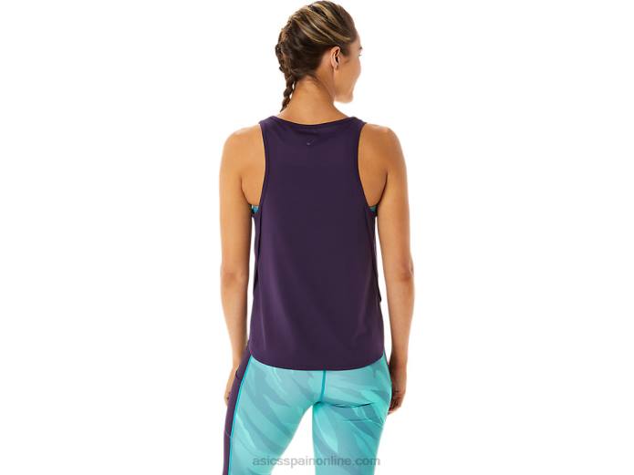 top sin mangas con abertura lateral para mujer Asics 4L682934 sombra de noche