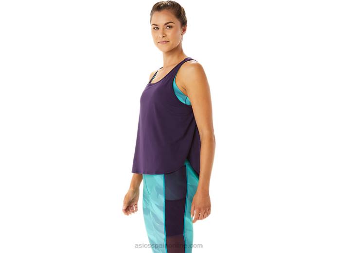 top sin mangas con abertura lateral para mujer Asics 4L682934 sombra de noche