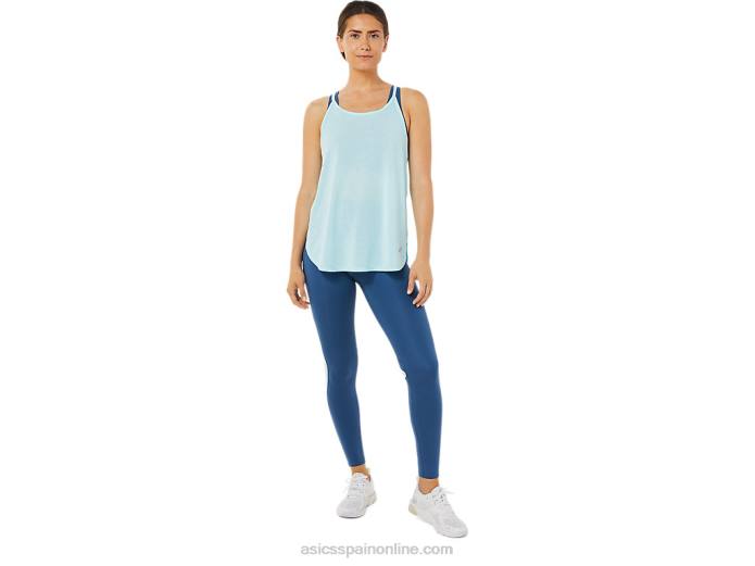 top sin mangas con abertura para mujer Asics 4L683364 azul claro