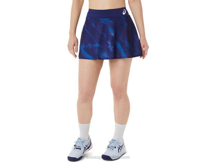 falda pantalón con gráfico de partido de mujer Asics 4L683064 buceo azul