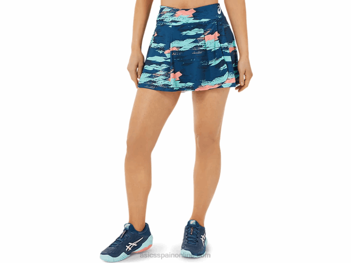 falda pantalón con gráfico de partido de mujer Asics 4L683503 índigo claro