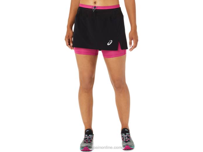 falda pantalón fujitrail mujer Asics 4L683507 rendimiento negro/rojo fucsia