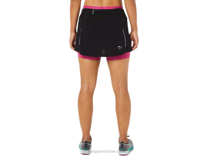 falda pantalón fujitrail mujer Asics 4L683507 rendimiento negro/rojo fucsia