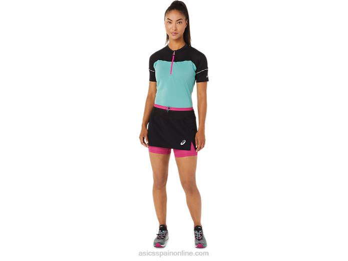 falda pantalón fujitrail mujer Asics 4L683507 rendimiento negro/rojo fucsia