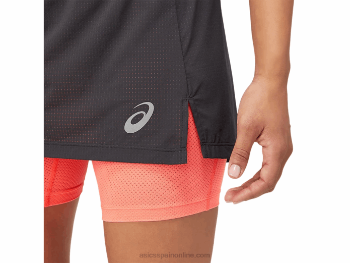 falda pantalón fujitrail mujer Asics 4L683845 gris grafito/coral ardiente