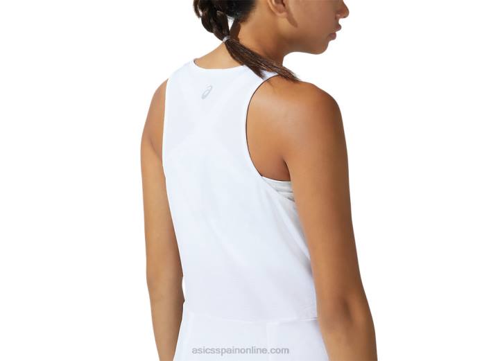 nuevo vestido strong 92 de mujer Asics 4L683821 estampado blanco/gris glaciar