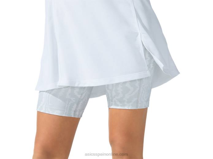 nuevo vestido strong 92 de mujer Asics 4L683821 estampado blanco/gris glaciar