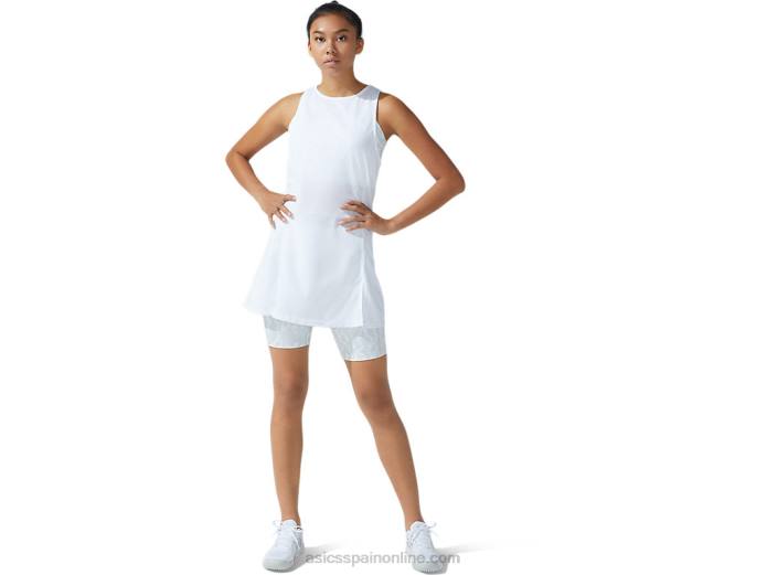 nuevo vestido strong 92 de mujer Asics 4L683821 estampado blanco/gris glaciar