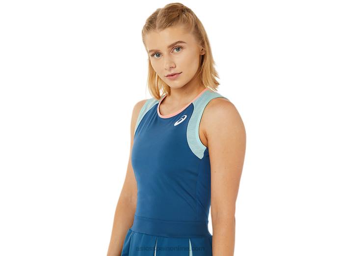 vestido de partido de mujer Asics 4L683502 índigo claro