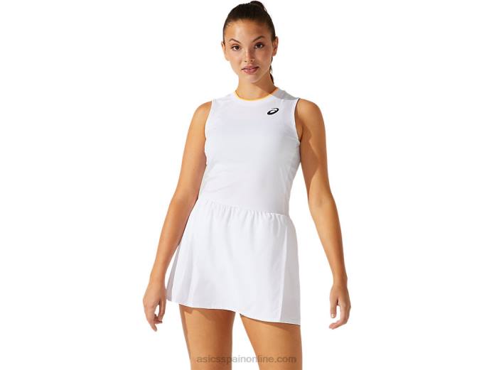 vestido de partido de mujer Asics 4L684067 blanco brillante/blanco brillante