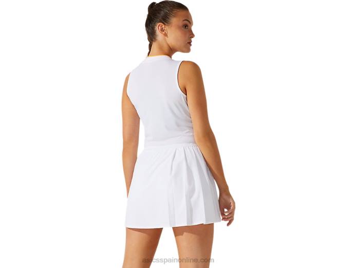vestido de partido de mujer Asics 4L684067 blanco brillante/blanco brillante