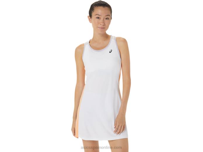 vestido gráfico de corte para mujer Asics 4L682451 blanco brillante/violeta crepuscular