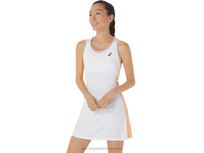 vestido gráfico de corte para mujer Asics 4L682451 blanco brillante/violeta crepuscular