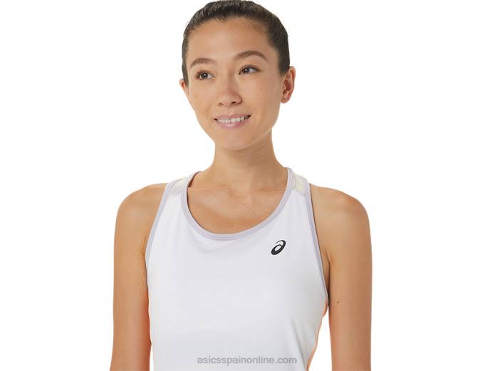 vestido gráfico de corte para mujer Asics 4L682451 blanco brillante/violeta crepuscular