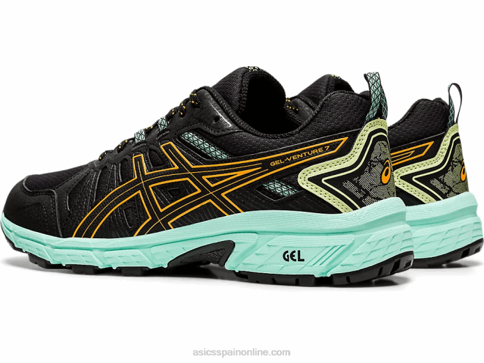 gel-venture 7 de ancho Asics 4L684162 estallido negro/naranja
