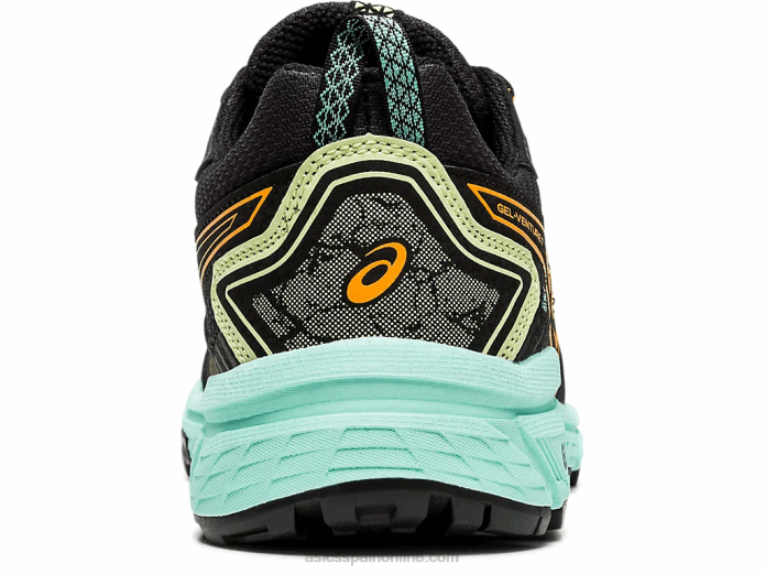gel-venture 7 de ancho Asics 4L684162 estallido negro/naranja