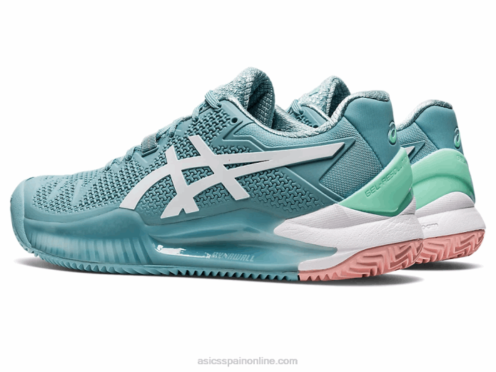 gel-resolución 8 arcilla Asics 4L683087 humo azul/blanco